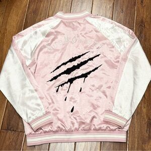 SUA MOMENT Blood Claw satin bomber jacket